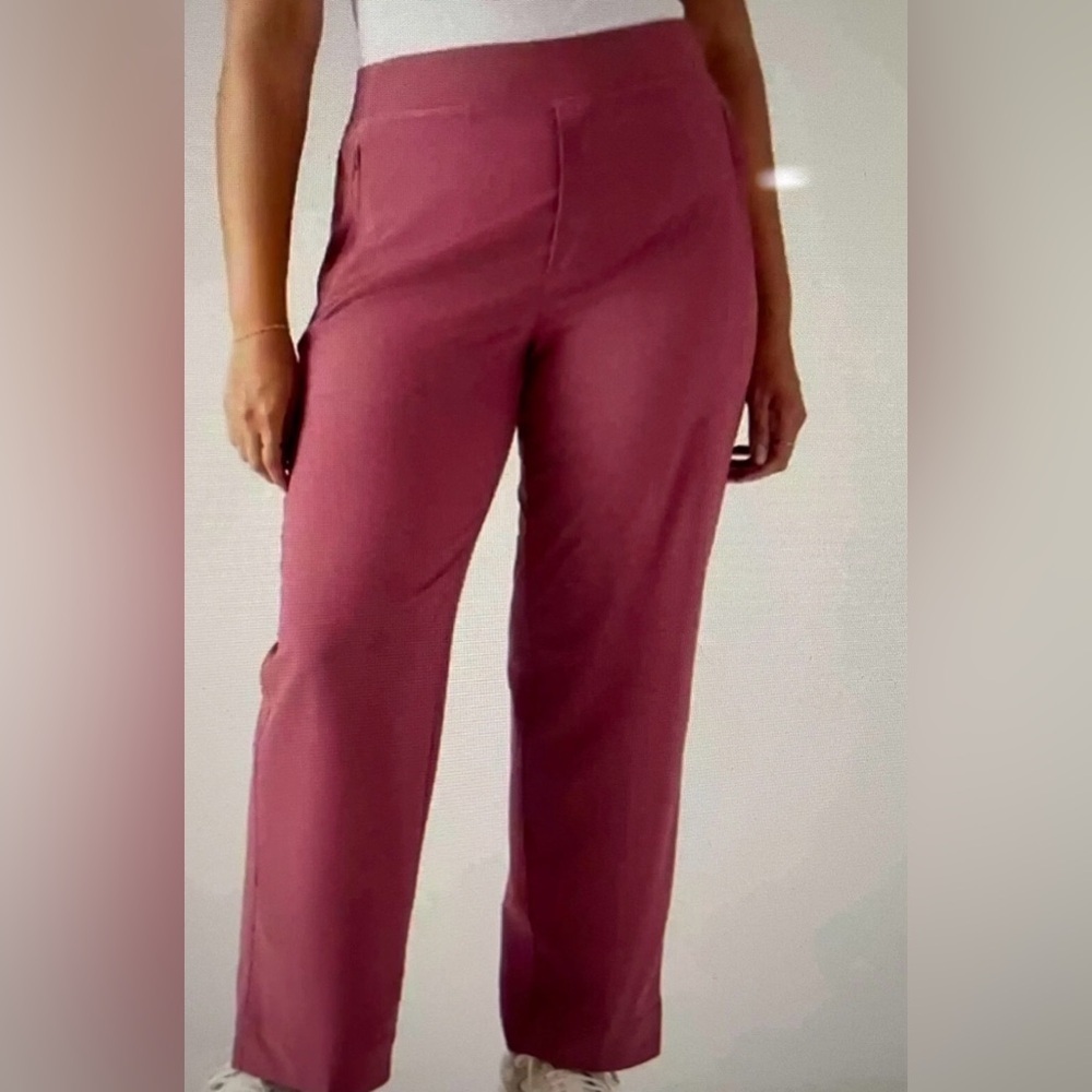 Athleta Brooklyn Heights High Rise Pink Wide Trouser Size 20